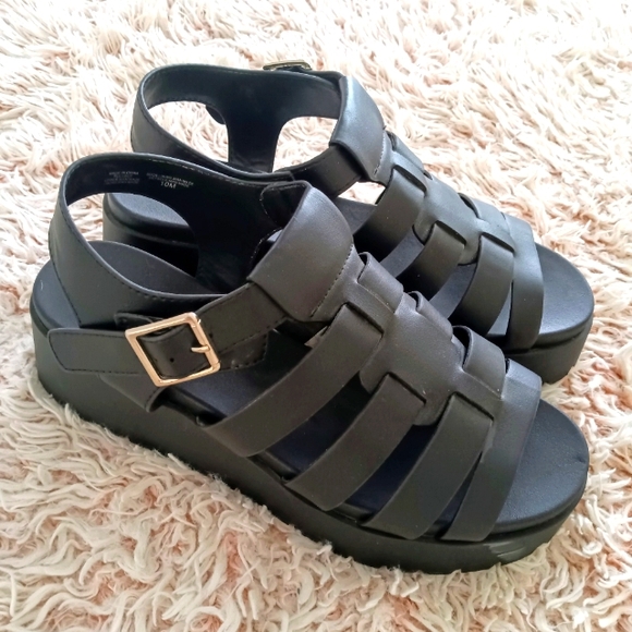 Soda black chunky heel sandals - Picture 2 of 8